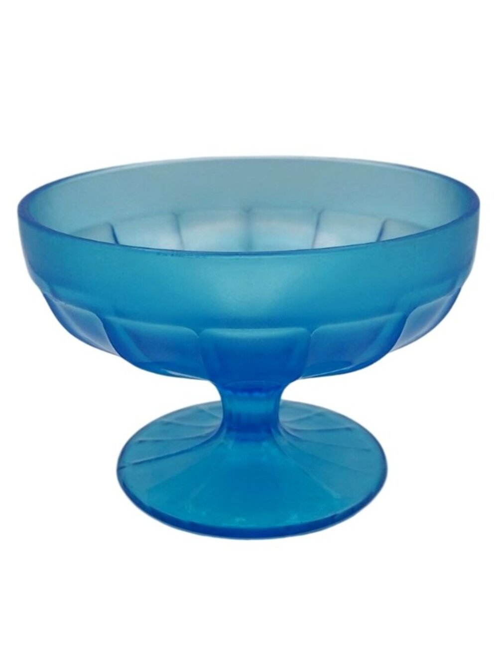 Fenton Stretch Glass Celeste Blue Iridescent Candy Dish Compote Vintage
